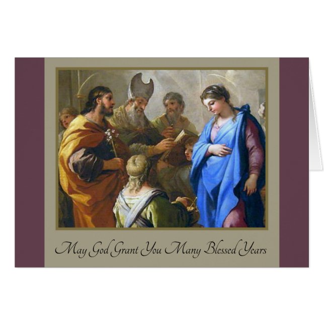 Catholic Wedding Marriage Card (Front Horizontal)