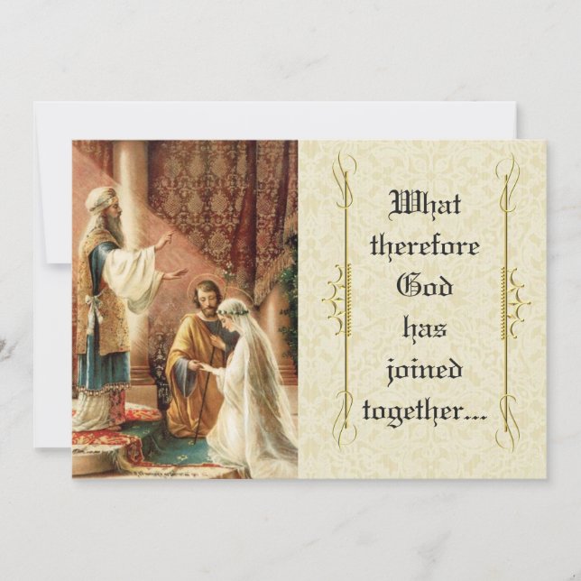 Catholic Wedding Mary Joseph Lace Invitation (Front)