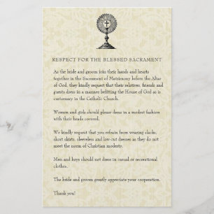 Catholic Wedding Modest Church Attire for Guests Stationery