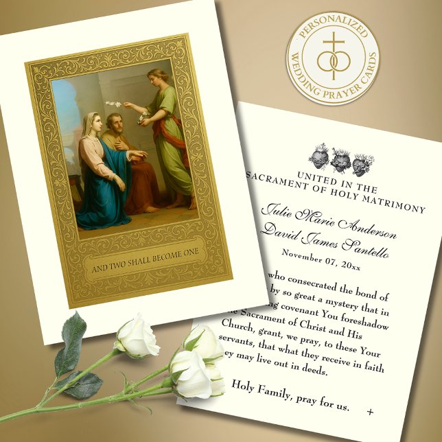Catholic Wedding Prayer Betrothal Mary Joseph Business Card (Creator Uploaded)