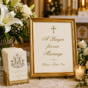 Catholic Wedding Prayer Card Display Sign