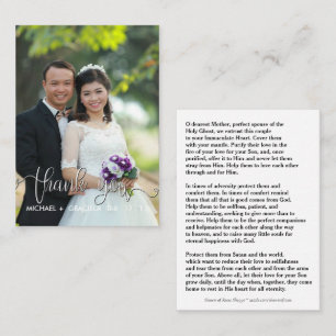 Catholic Wedding Prayer Card Thank You Overlay