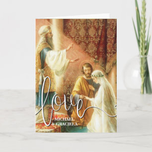 Catholic Wedding Prayer White Love Script Overlay Card