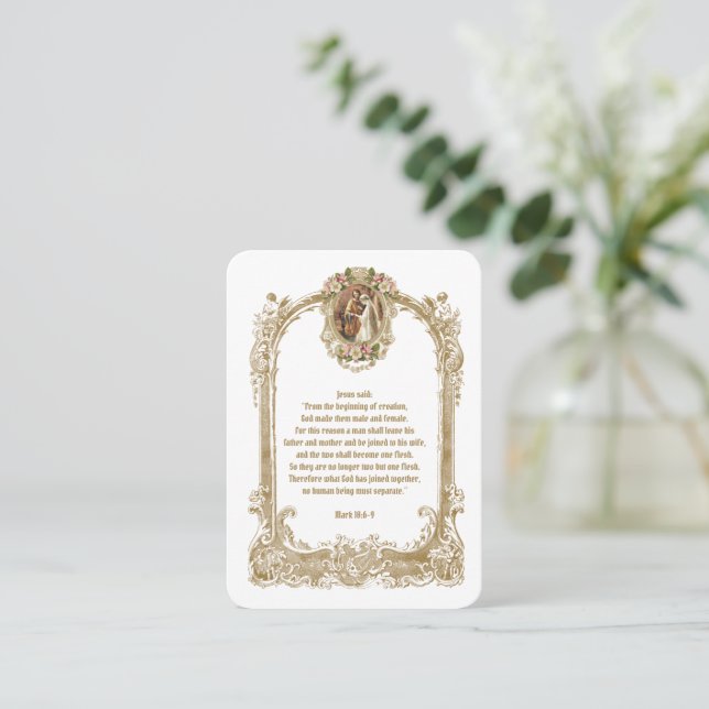 Catholic Wedding Scripture Prayer Card (Standing Front)