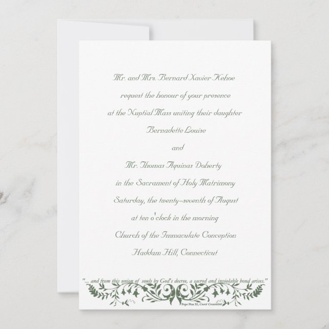 Catholic Wedding Set Invitation Template CC (Front)