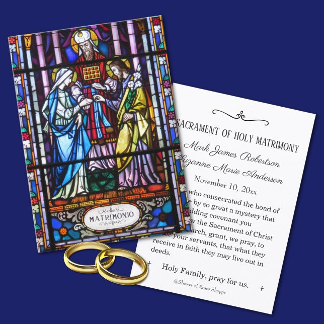 Catholic Wedding Stained Glass Holy Card (Creator Uploaded)