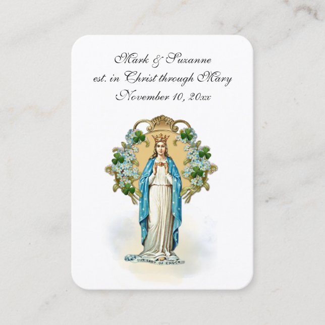 Catholic Wedding Virgin Mary Religious Holy Card (Front)