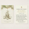 Catholic White Floral Gold Wedding Holy Card