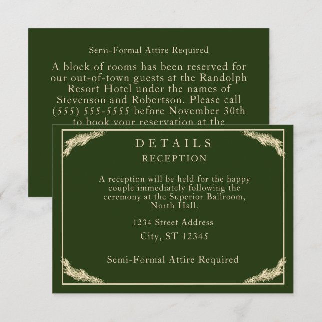 Catholic Winter Wedding Details Enclosure Card (Front/Back)