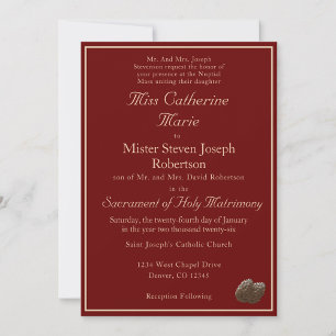 Catholic Winter Wedding Invitation