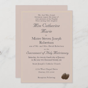 Catholic Winter Wedding Invitation