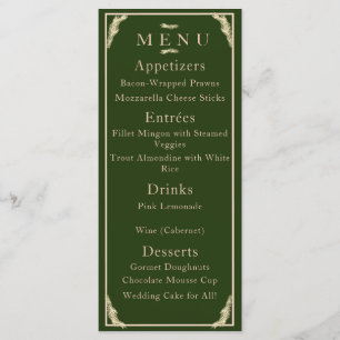 Catholic Winter Wedding Menu