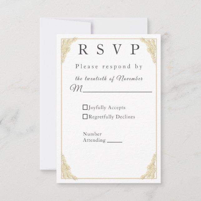 Catholic Winter Wedding Response Card (Front)