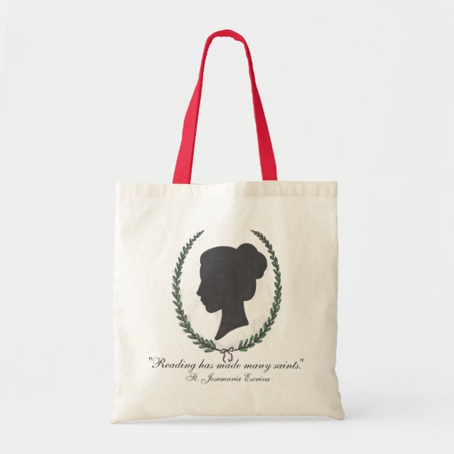 Catholic Women's Study logo tote with quote Bag (Front)