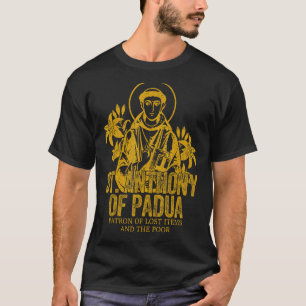 Catholicism Gold St. Anthony Of Padua Christian Sa T-Shirt