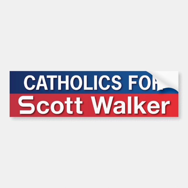 Catholics for Scott Walker Bumper Sticker (Front)