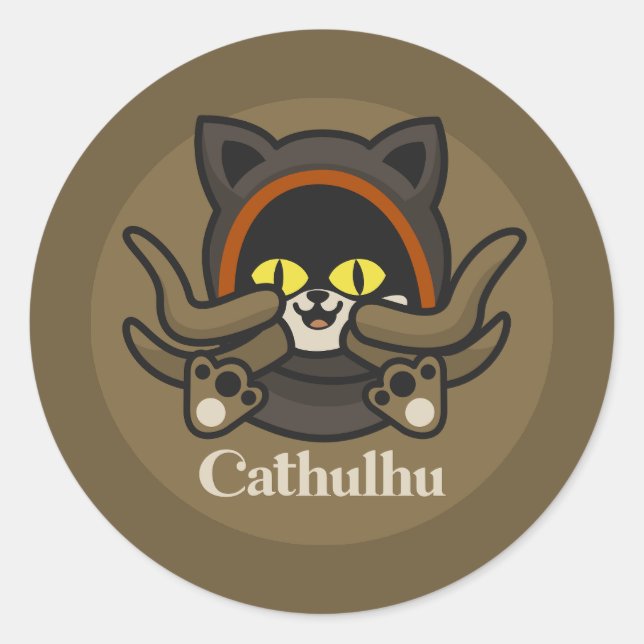 Cathulhu Classic Round Sticker (Front)