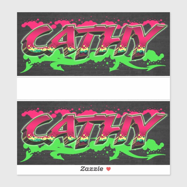 Cathy First Name Graffiti Sticker (Sheet)