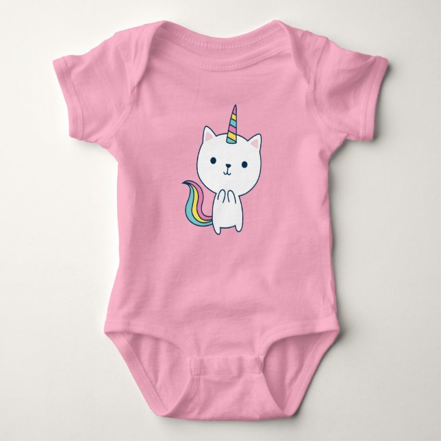 Caticorn | Baby Bodysuit | Pink (Front)