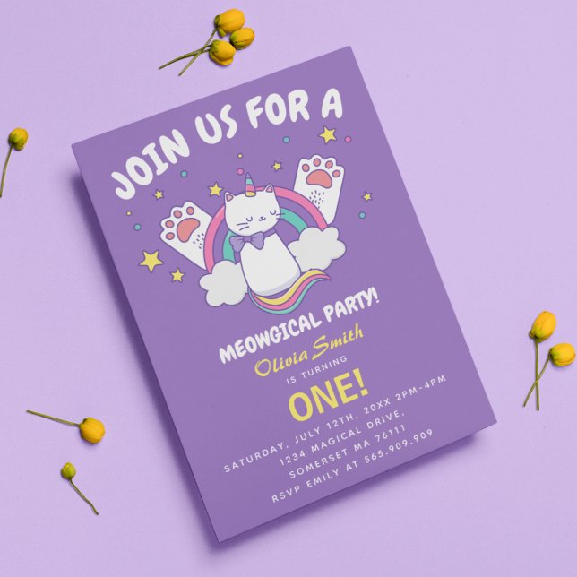  Caticorn Birthday Party Invitation (Creator Uploaded)
