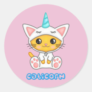 Caticorn Classic Round Sticker