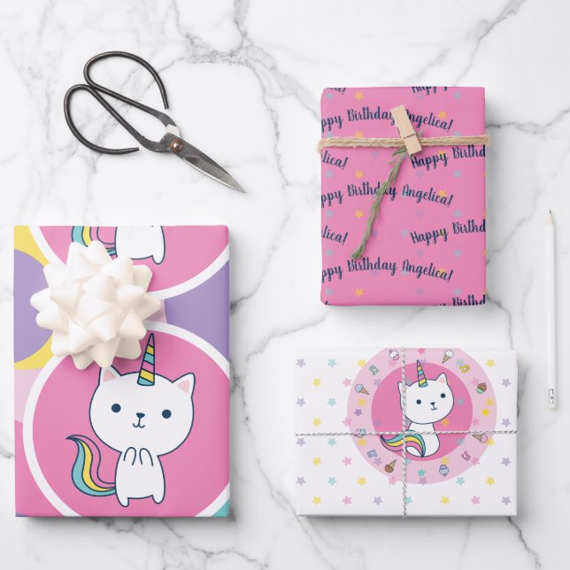 Caticorn Collection 2 |  Wrapping Paper Sheets (Front)