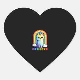 Caticorn cute cat unicorn funny design for Women G Heart Sticker