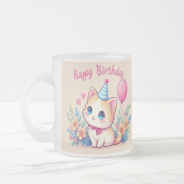 Caticorn Kawaii Birthday Mug (Left)