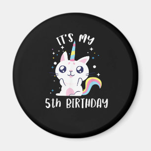 Caticorn Kawaii Cat Unicorn Age 5 T-Shirt Magnet