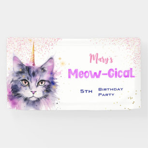 Caticorn Meow-Gical Birthday Banner