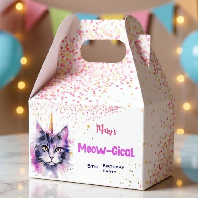 Caticorn Meow-Gical Birthday Favour Box (Creator Uploaded)