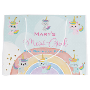 Caticorn Meow-Gical Birthday Large Gift Bag