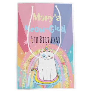 Caticorn Meow-Gical Birthday Medium Gift Bag