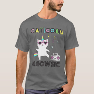Caticorn Meowsic A Cute Unicorn Funny Cat Dancing T-Shirt