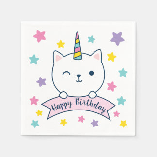 Caticorn | Napkins | Happy Birthday