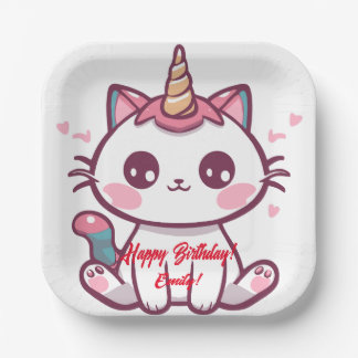 Caticorn Paper Plate