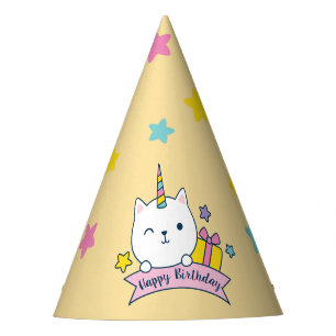 Caticorn   Party Hat   Yellow