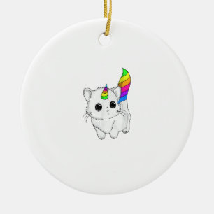 Caticorn Tshirt Unicorn Cat Shirt Rainbow Girls Bo Ceramic Tree Decoration