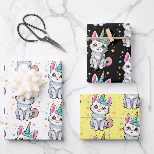 Caticorn Wrapping Paper Sheet (Front)