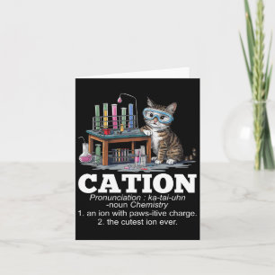 Cation Chemistry Humour Science Teacher Cat Pun Fu Card