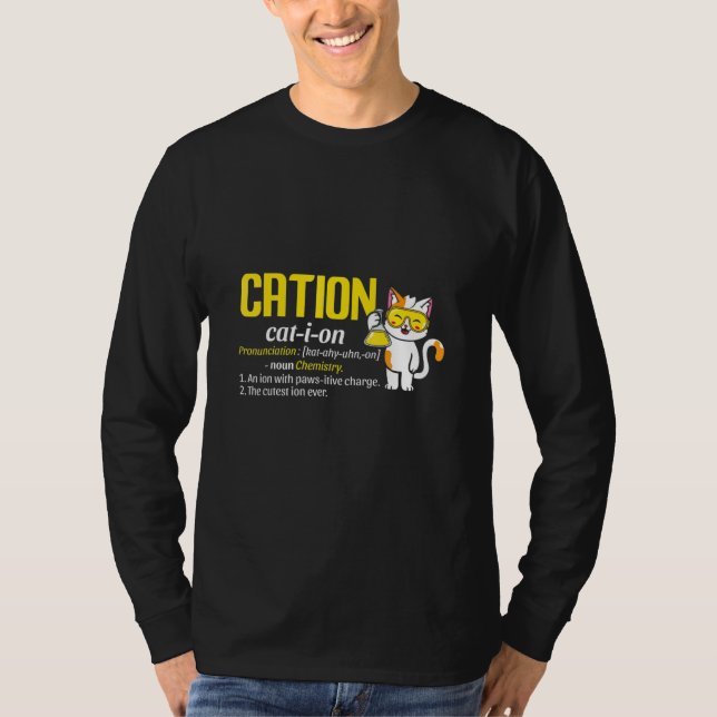 Cation Cute Science Cat Ion Science Eacher Pawsiti T-Shirt (Front)