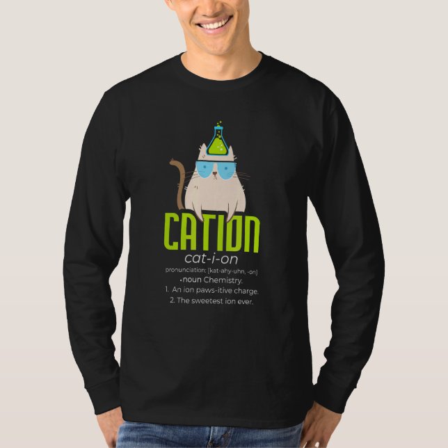 Cation I Science Cat I Pawsitive I Chemistry Teach T-Shirt (Front)
