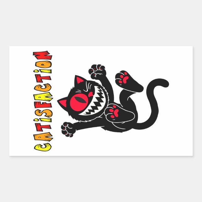 catisfaction rectangular sticker (Front)