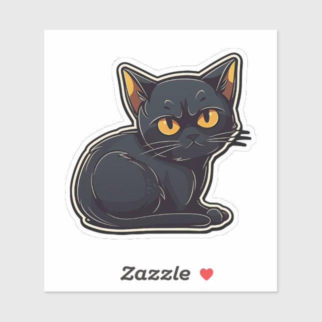 Catitude Black Cat Graphic Design  (Sheet)