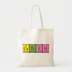 Catlin periodic table name tote bag