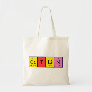 Catlin periodic table name tote bag