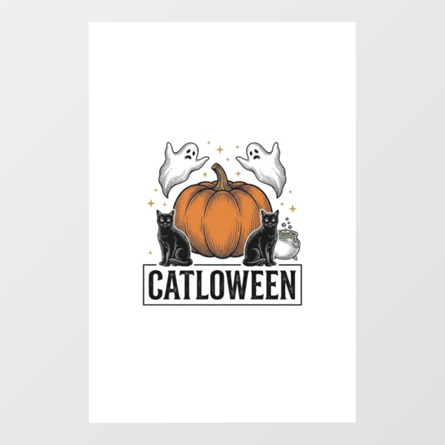 Catloween Black Cat Ghost Halloween Vector Design_ (Sheet)