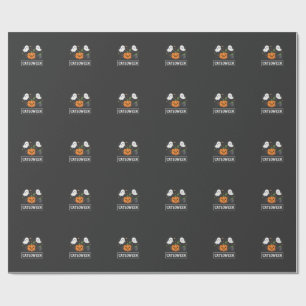 Catloween Cute Ghost Cat Halloween Design_1 Wrapping Paper