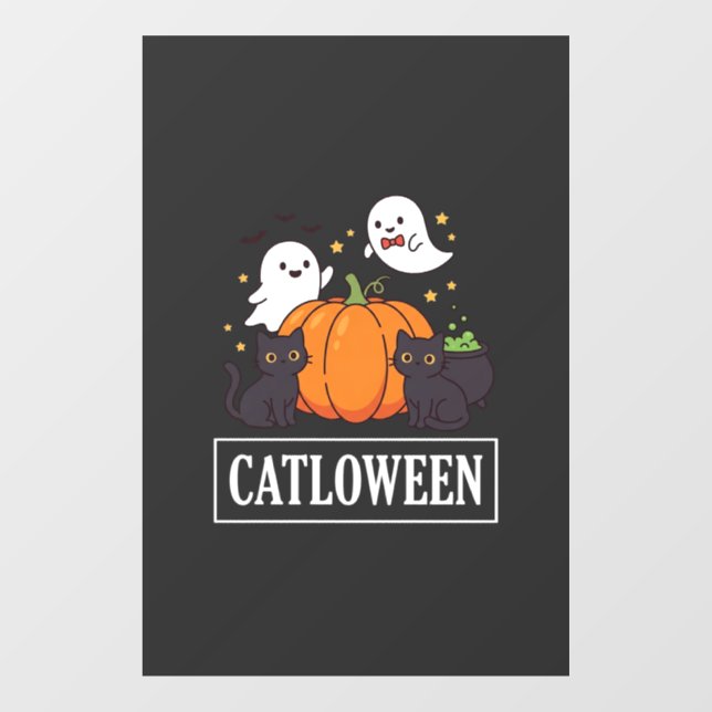 Catloween Funny Halloween Cat Ghost Pumpkin Design (Sheet)
