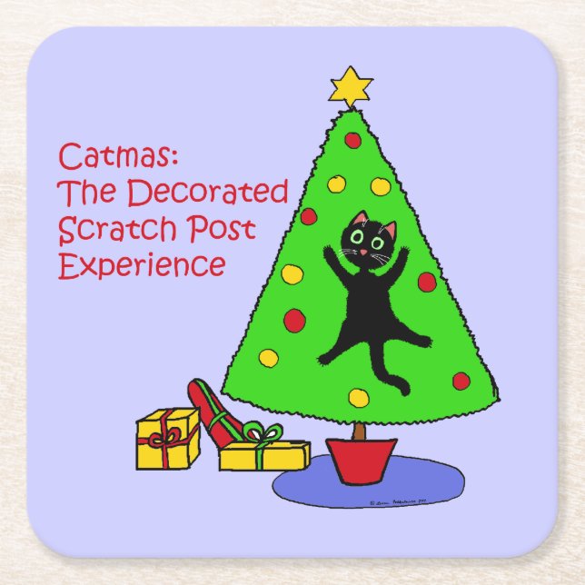 Catmas Experience Square Paper Coaster (Front)